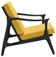 Modern Contemporary Armchair, Yellow Fabric