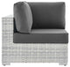 Convene Outdoor Patio Corner Chair Light Gray Charcoal