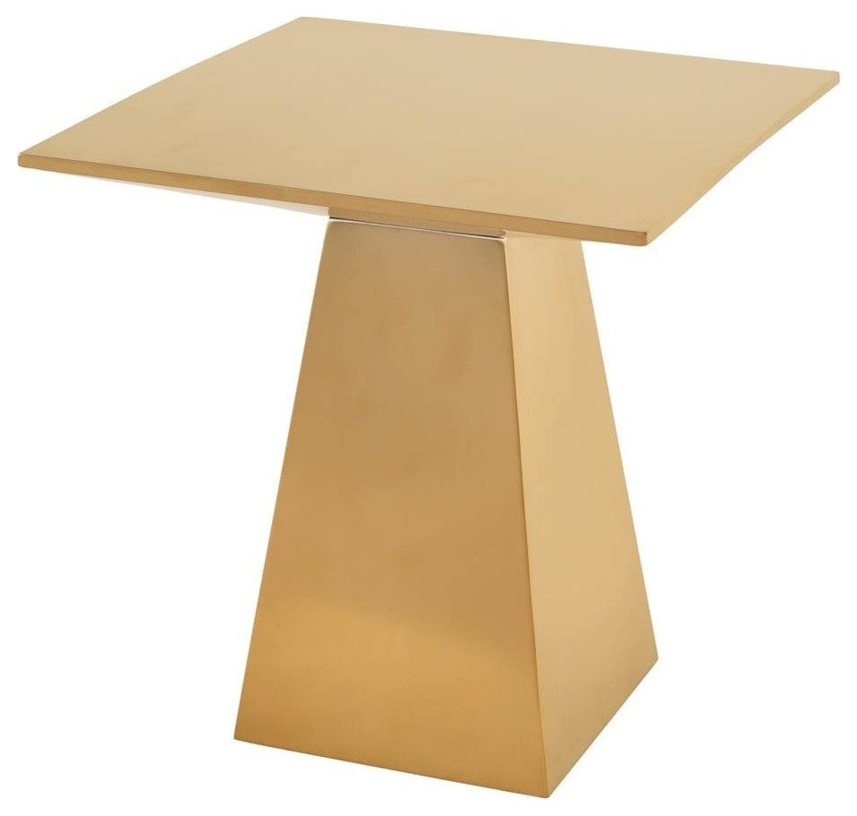Liam Side Table in Brushed Gold Stainless Steel