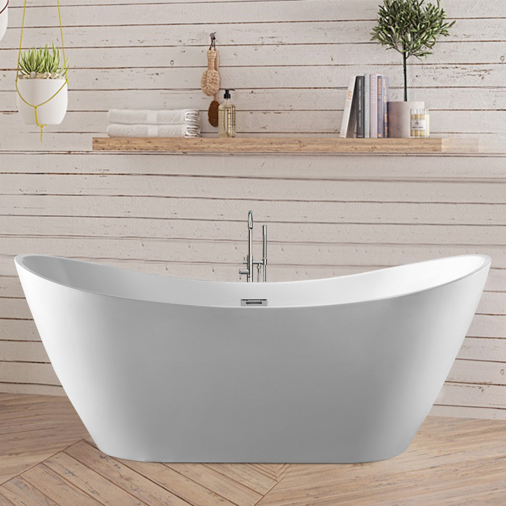 Vanity Art 71" Freestanding Acrylic Soaking Bathtub