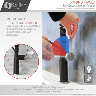 STYLISH Single Handle Pull-Down Dual Mode Kitchen Faucet in Matte Black