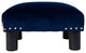 Jules 16" Square Footstool Accent Ottoman, Navy Blue Velvet