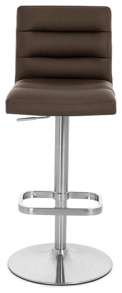 Lush Adjustable Height Swivel Bar Stool - Trumpet Base, Brown
