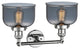 Large Bell 2-Light Bath Fixture, Smoked Glass, Polished Chrome