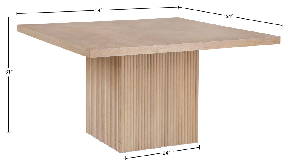 Belinda Beech Wood and Oak Veneer  Dining Table, Oak, 54" W X 54" D, 1 Table