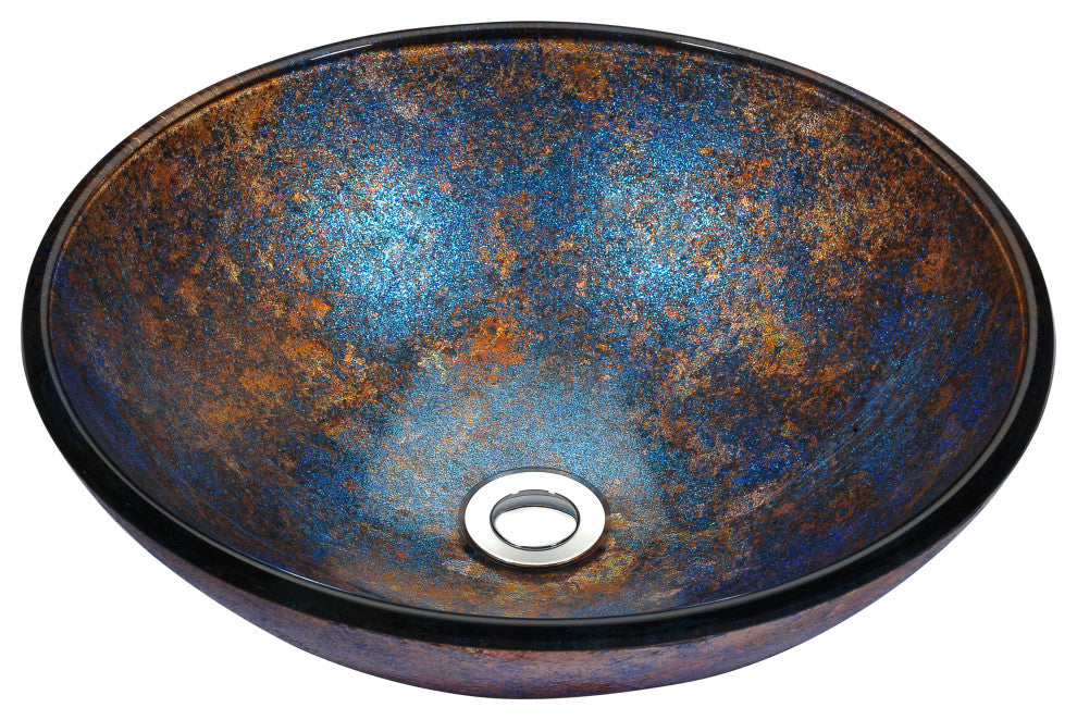 ANZZI Tara Series Tempered Glass Bathroom Vessel Sink