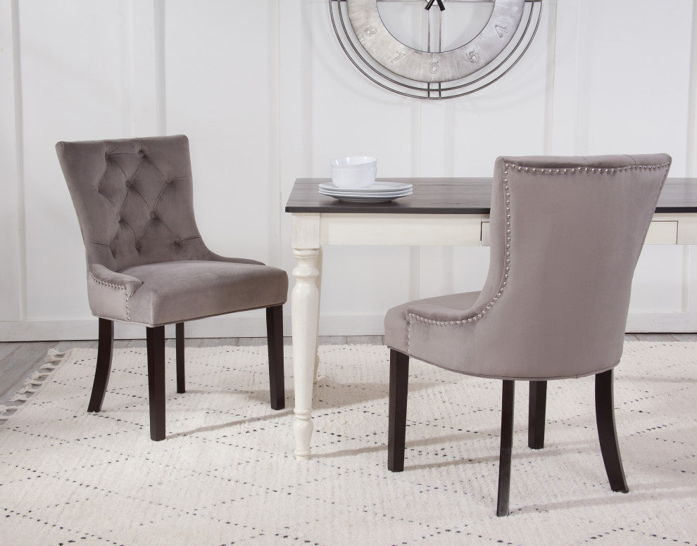 Grafton Home Valentino Upholstered Dining Chairs, Set of 2, Granite