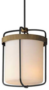 Maxim 32653 Ruffles 3 Light 14"W Pendant - Black / Antique Brass