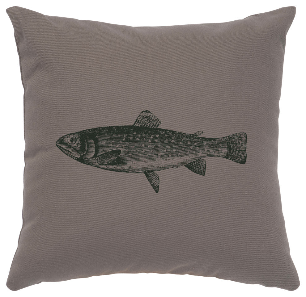 Image Pillow 16x16 Trout Cotton Chrome