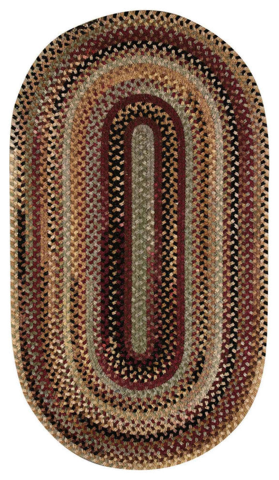 Capel Eaton Burgundy 0442_575 Braided Rugs - 27" X 48" Oval