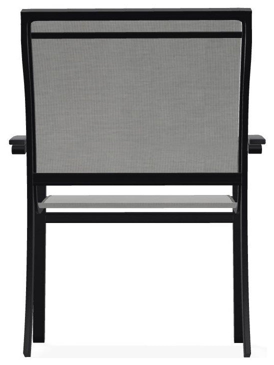 Bazza Sling Stackable Outdoor Dining Chair, Alloy/Black