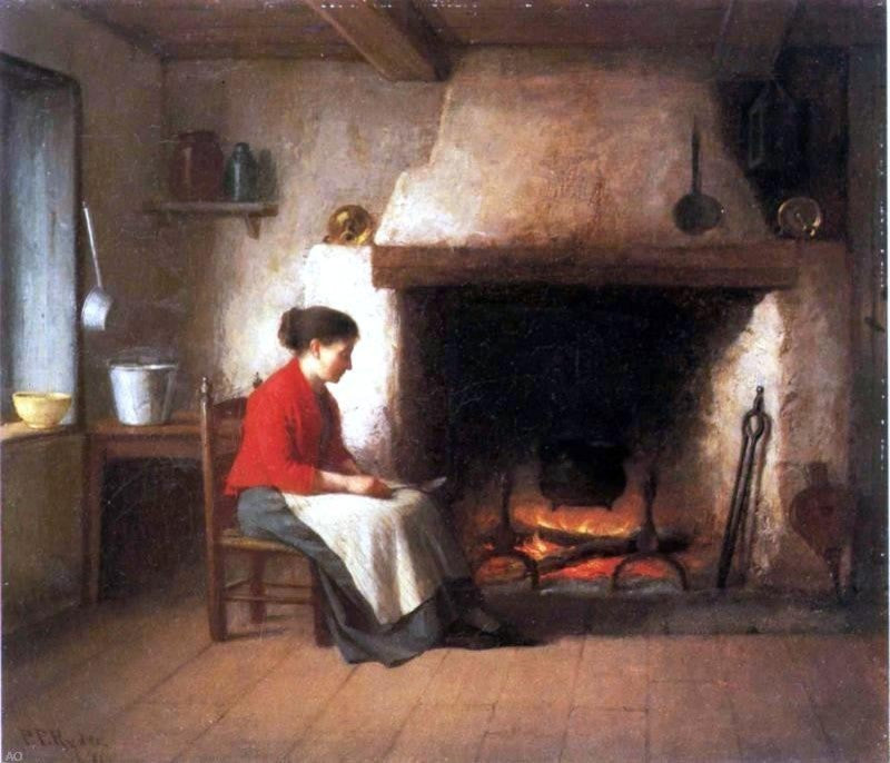 Platt Powell Ryder By the Hearth, 20"x25" Wall Decal