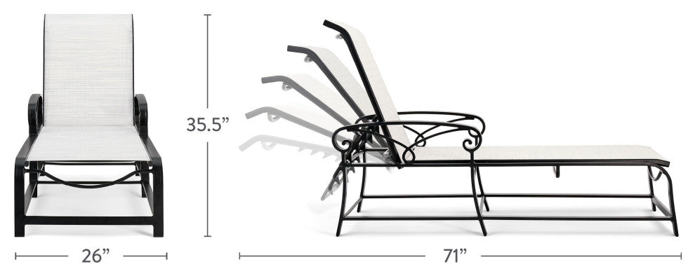 Palazzo Sling Adjustable Chaise With Aluminum Frame