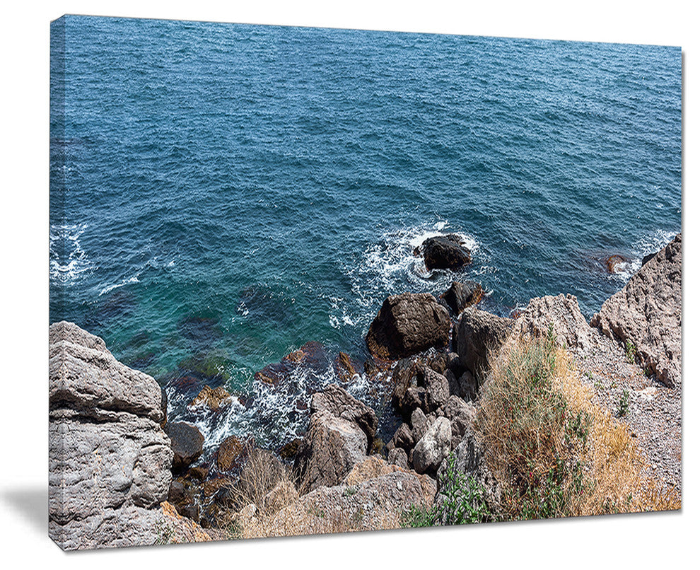 "Blue Waters At Crimean Peninsula Beach" Seascape Wall Art, 20"x12"