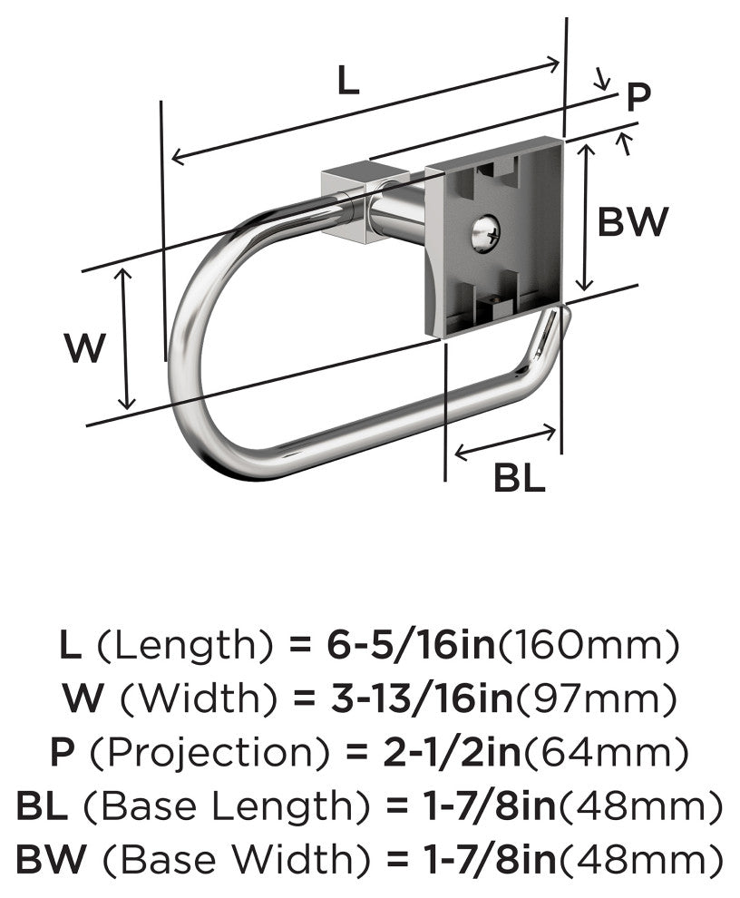 Amerock Appoint Traditional Single Post Toilet Paper Holder, Chrome