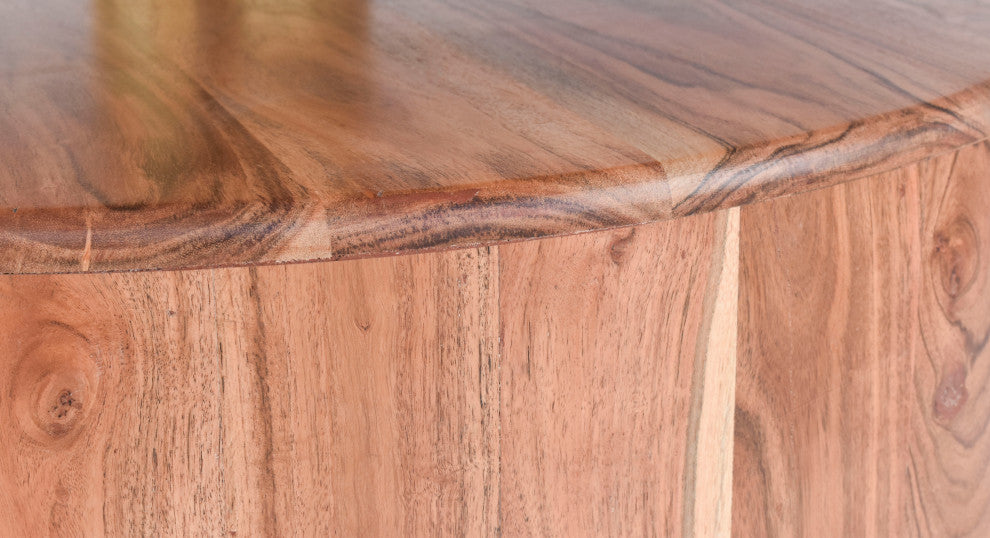 Stonewood Coffee Table, Marble Top, Acacia Wood Base