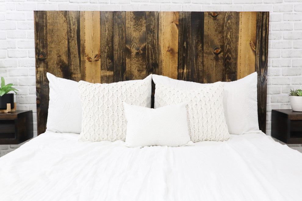 Handcrafted Headboard, Hanger Style, Dark Brown, King