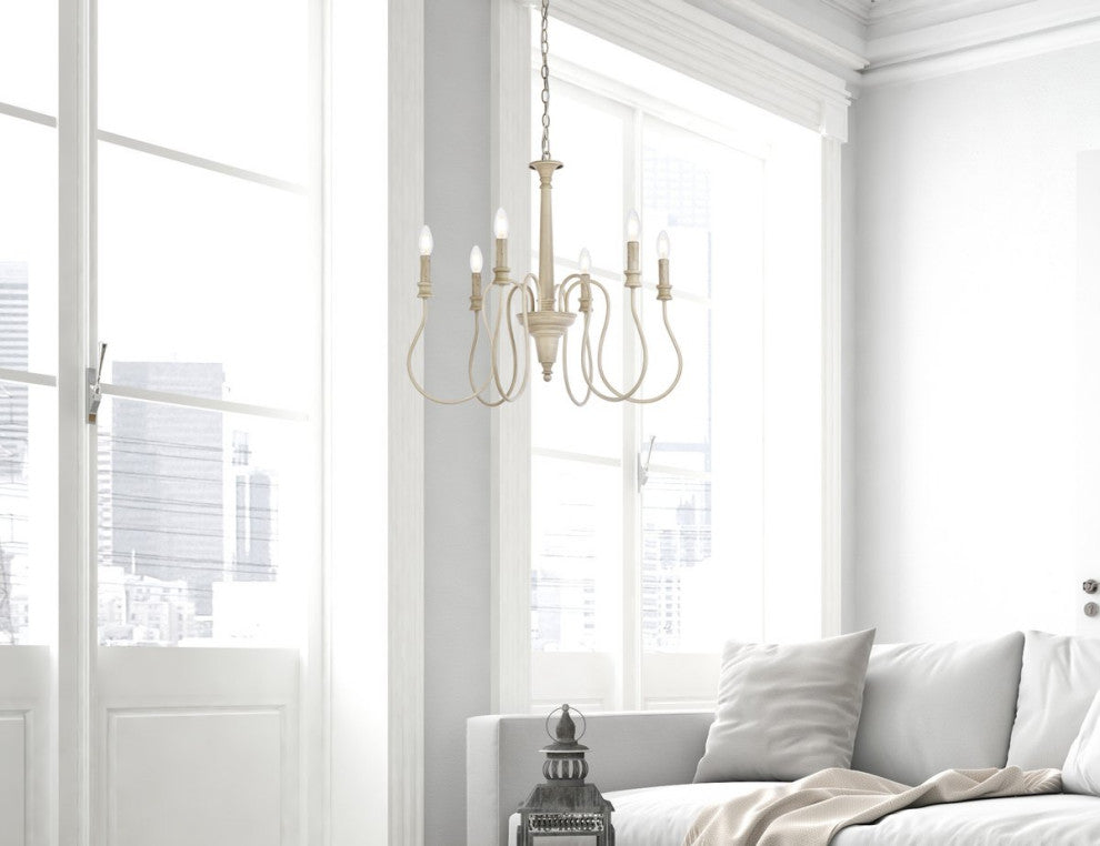 Fiona 6-Light Pendant, Weathered Dove