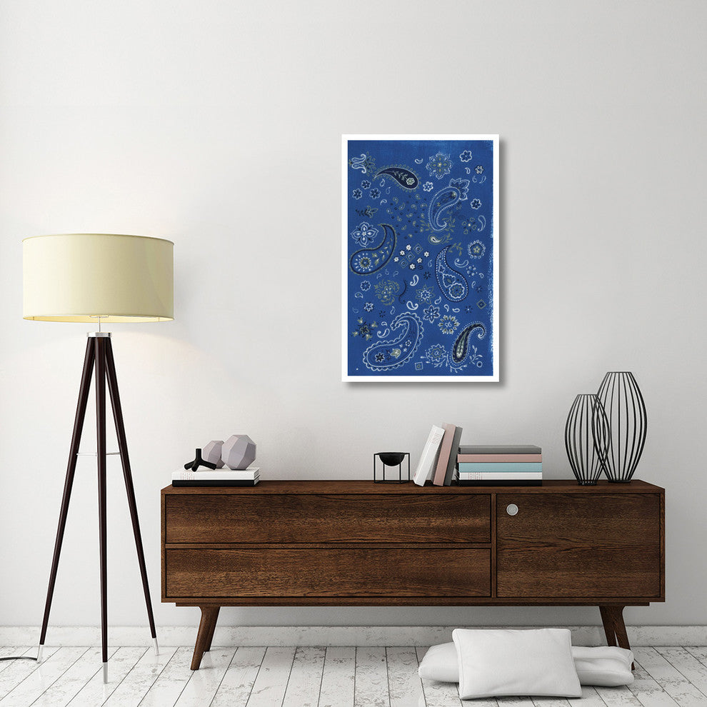 "Farm Nostalgia Blue Paisley" Digital Paper Print by Danhui Nai, 27"x42"