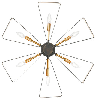 Luna 6 Light Bronze & Gold Chandelier