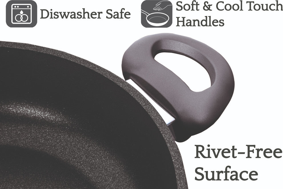 Saflon Titanium Nonstick Saute Use Pot with Glass Lid, PFOA Free, 4-Quart