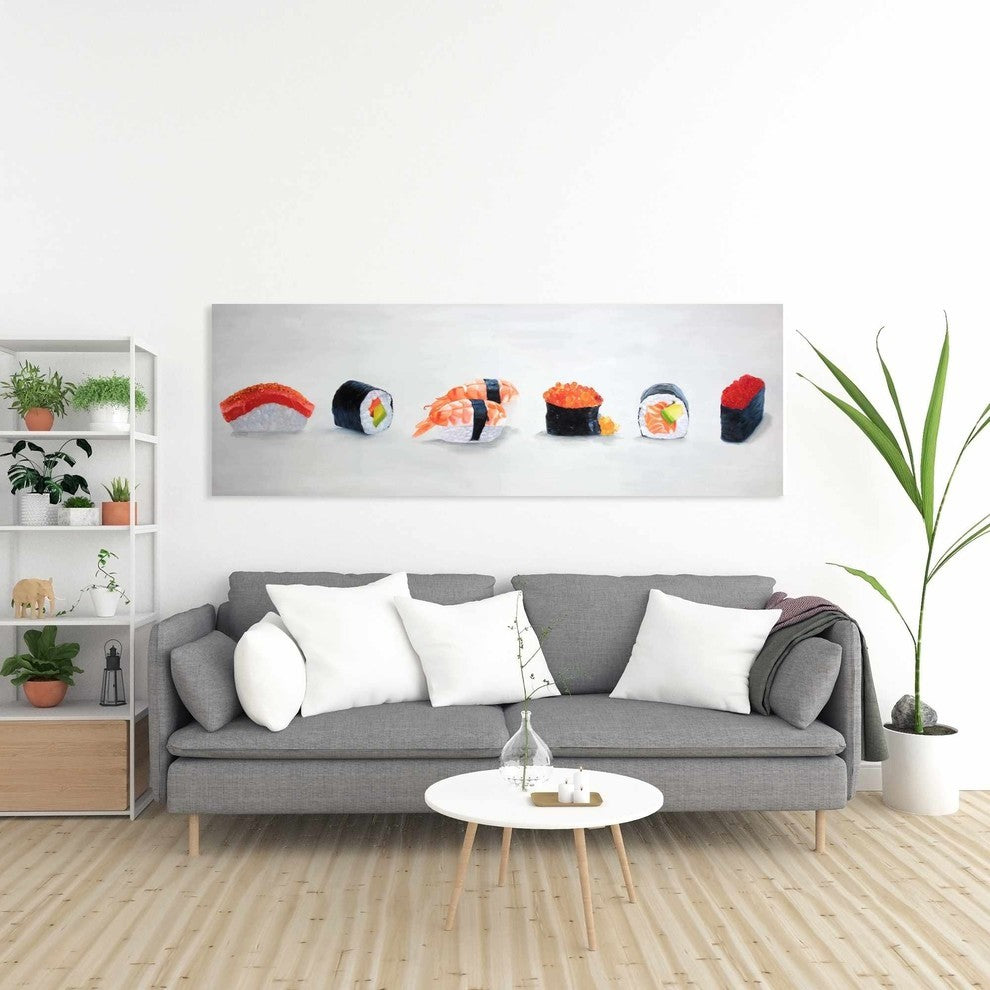 Sushis Watercolor Painting Print on Wrapped Canvas