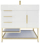 Madison 36" Freestanding Vanity With Reinforced Acrylic Sink, High Gloss White