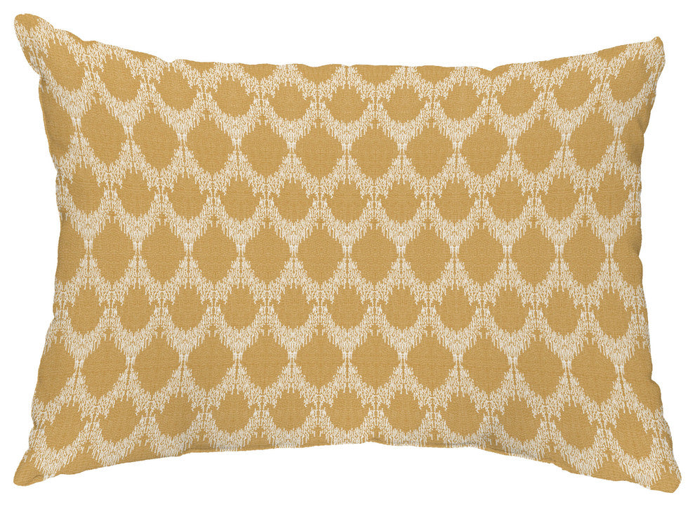 Peace 2 14"x20" Abstract Decorative Outdoor Pillow, Gold