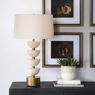 Uttermost Hemisphere Travertine Table Lamp