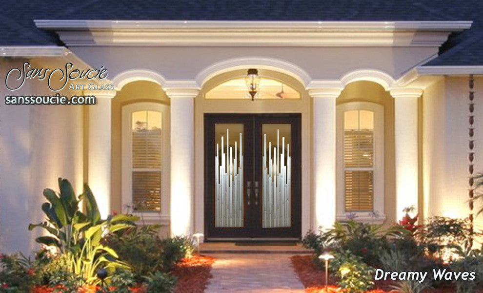 Interior Prehung Door or Interior Slab Door - Mosaics - Primed - 24" x 80" -...