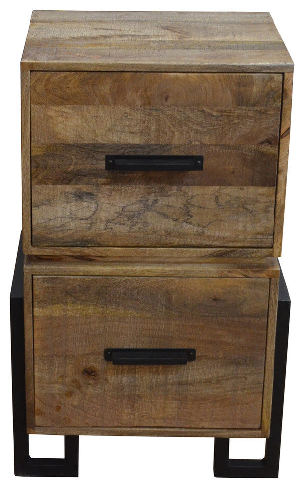 Anaheim Katy Filing Cabinet in Modern Brown Finish on Solid Wood