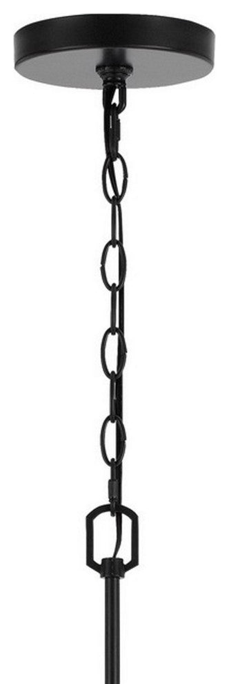 Benzara BM282174 Classic Chandelier, Hanging Textured Glass Shade, Antique Brass
