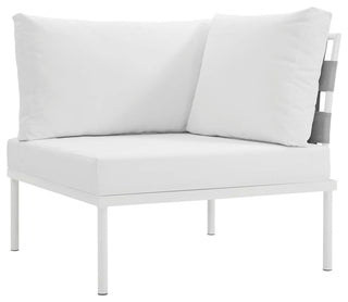 Harmony 8 Piece Outdoor Patio Aluminum Sectional Sofa Set EEI-2619-WHI-WHI-SET