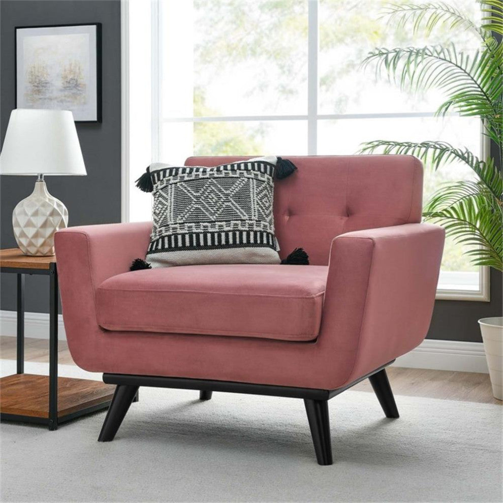 Engage Performance Velvet Armchair, Dusty Rose