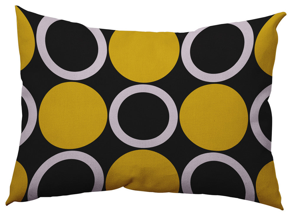 Mod Circles Accent Pillow, Mustard, 14"x20"