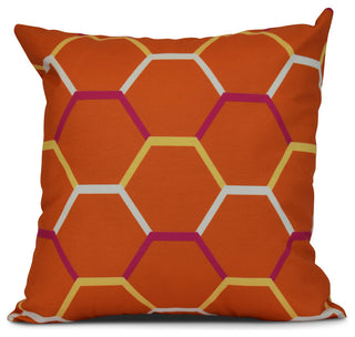 Cool Shades, Geometric Print Pillow, Orange, 18"x18"