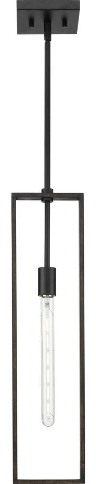 Boundary Collection 1-Light Modern Pendant, Matte Black