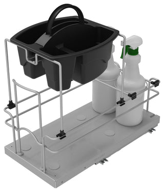 Undersink Pull Out Cleaning Organizer, Soft Close, Black, 9.25"Wx18.6"Dx18.53"H