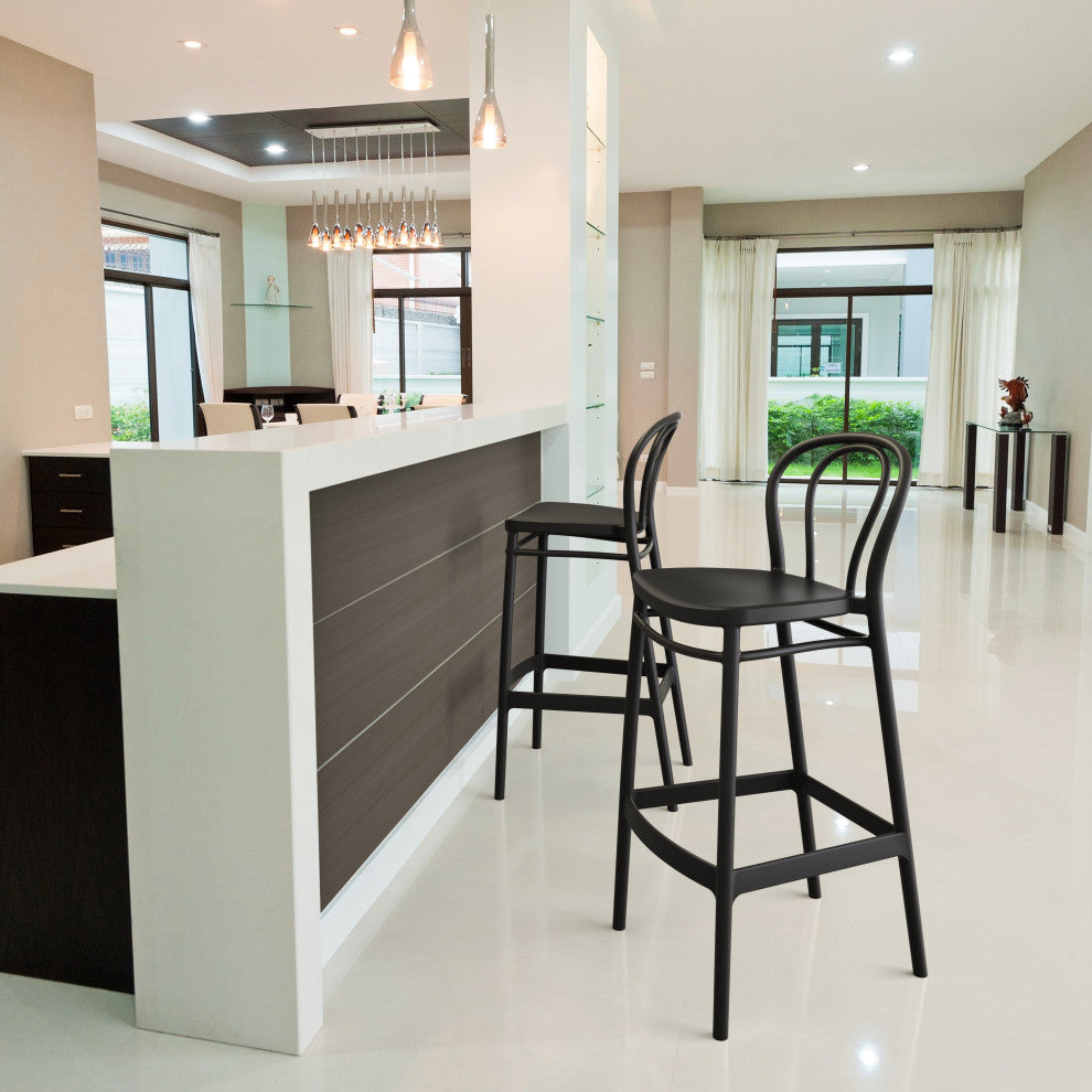 Victor Bar Stool, Set of 2, Black