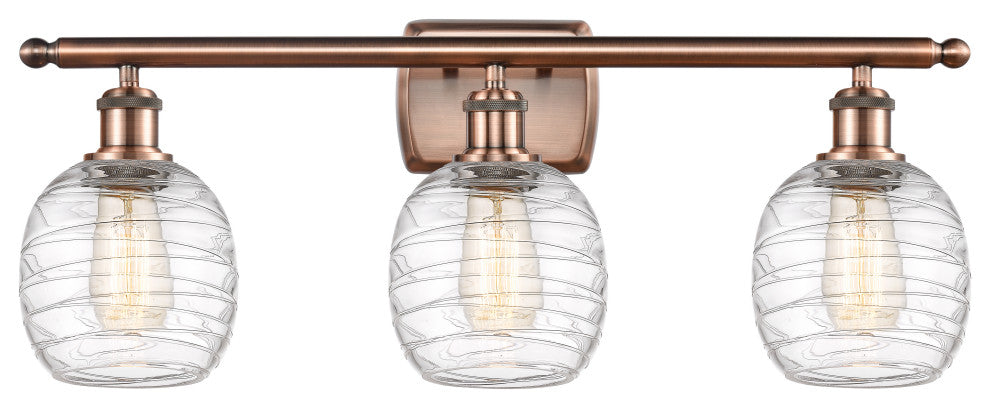 Innovations 516-3W-AC-G1013 3-Light Bath Vanity Light, Antique Copper