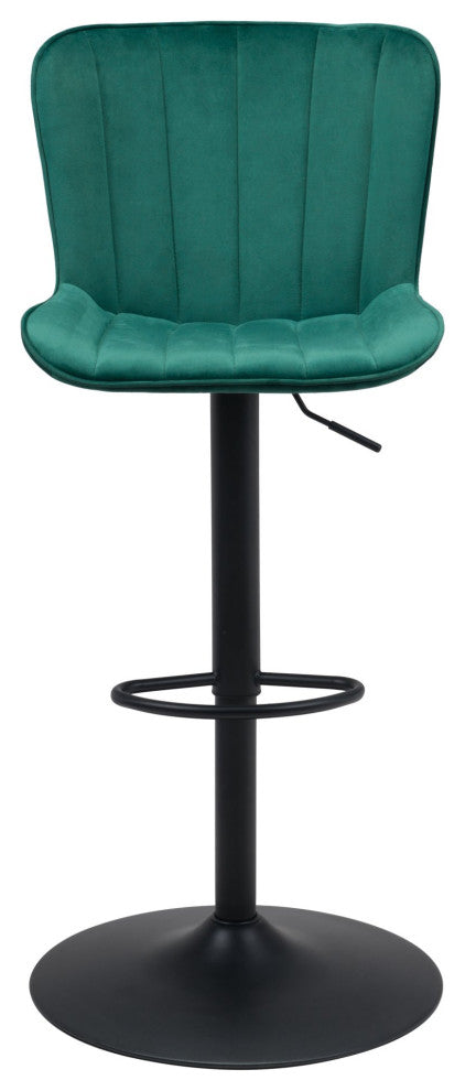 Bar Stool Chair Barstool, Steel Metal, Fabric, Green, Black, Cafe Bistro