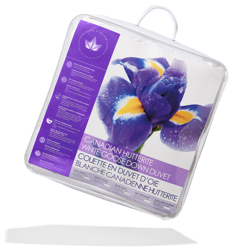 Hutterite Goose Down Comforter, Twin, Regular Weight