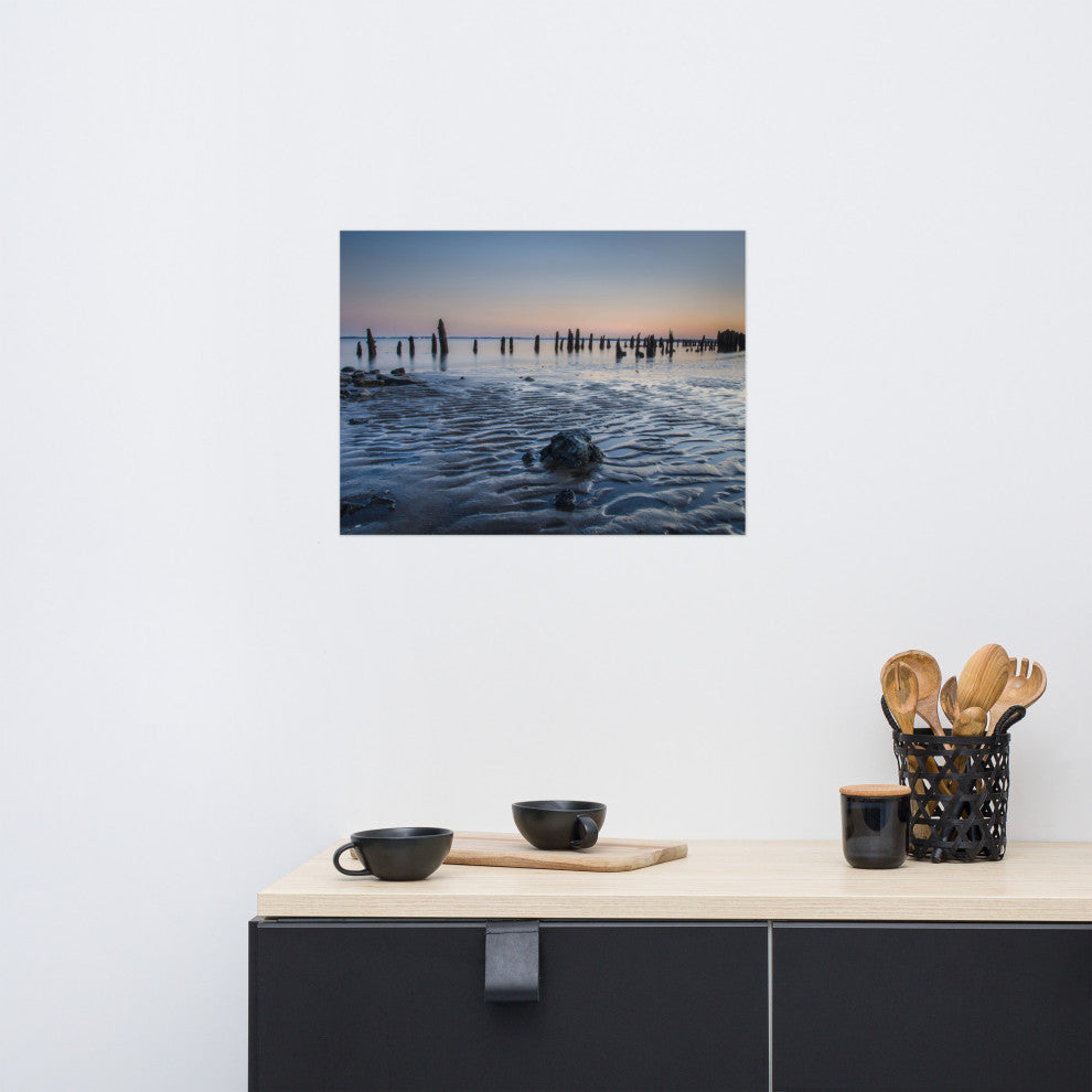 Low Tide At Battery Landscape Photo, Beach Unframed Wall Art Print, 18" X 24"