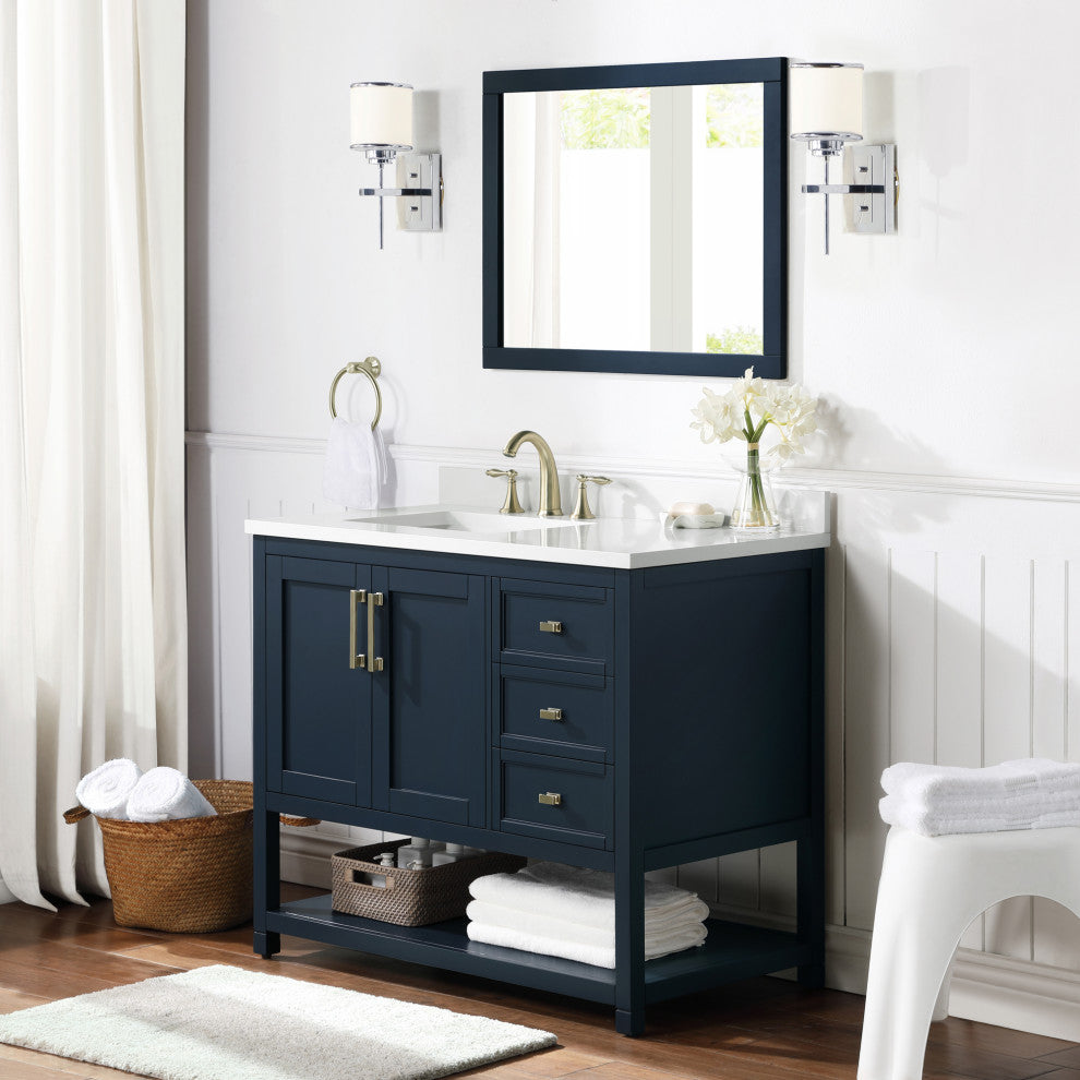 Ove Decors Stanley 42" Single Sink Bathroom Vanity, Midnight Blue
