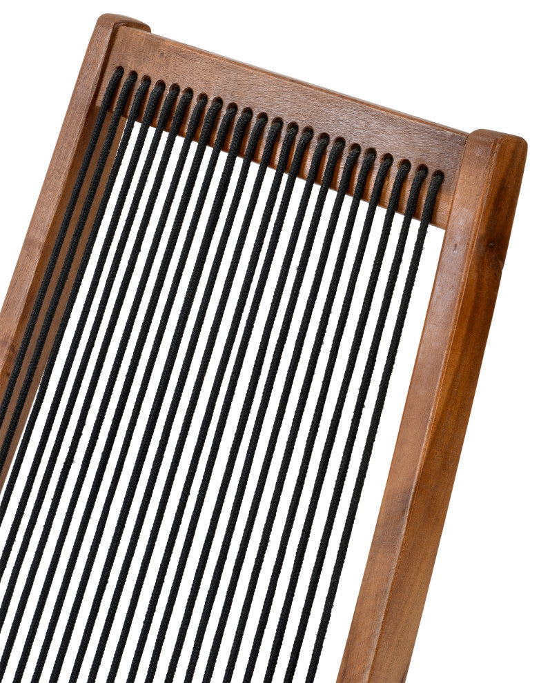 Outdoor Patio Folding Roping Wood Chair