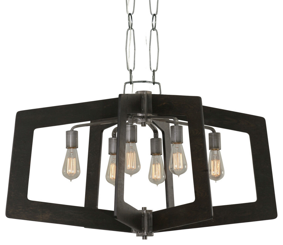 Varaluz-268N06SL-Six Light Linear Pendant Steel