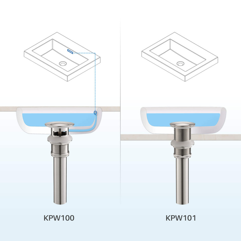 Pop-Up Drain Stopper with Overflow KPW100, Brush Nickel