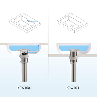 Pop-Up Drain Stopper with Overflow KPW100, Brush Nickel