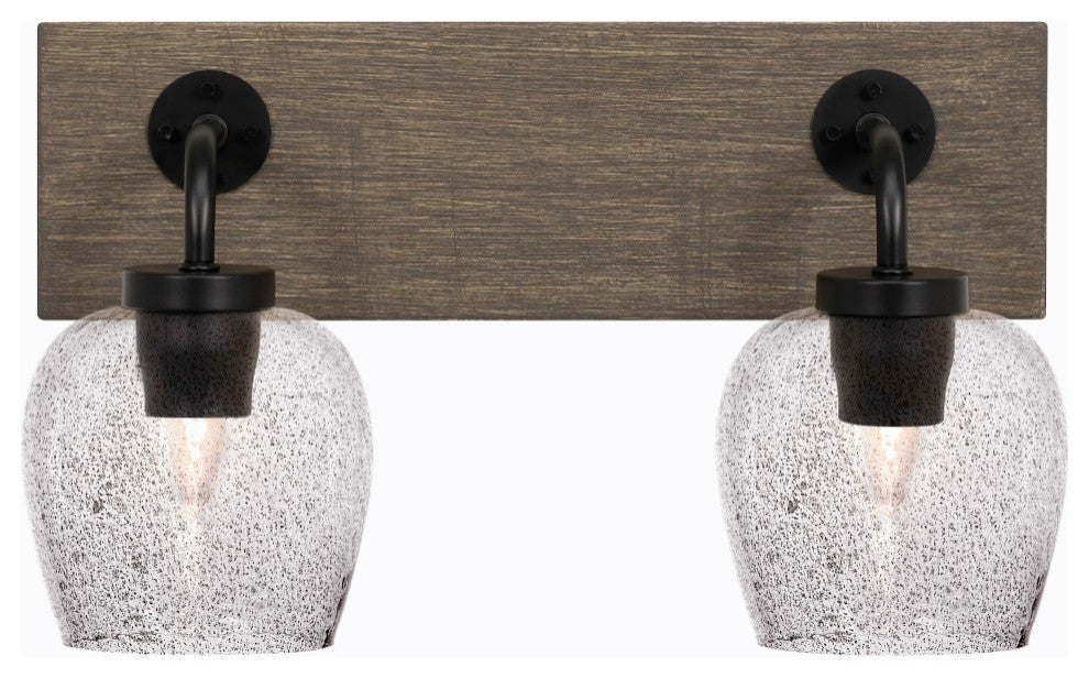 Oxbridge, Bath Bar, Matte Black & Painted Distressed Metal, 6" Smoke Bubble