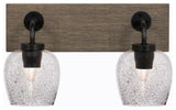 Oxbridge, Bath Bar, Matte Black & Painted Distressed Metal, 6" Smoke Bubble